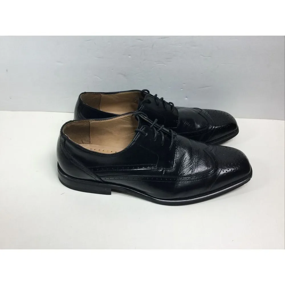 La Milano Wingtip Shoes‎ Mens Size 10 M Black Leather Oxfords Dress